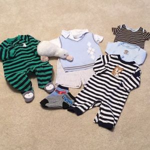 10pc baby boy bundle NB-03 Months platypus webkinz